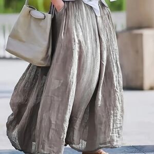 Gray Lined Maxi Skirt w/ Pockets - NWT! (Multiple Sizes Available)